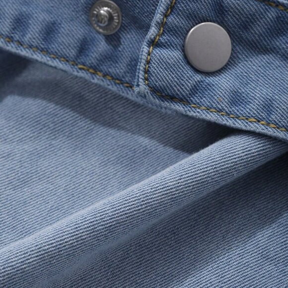 Blue Women's Washed Denim Camisole Top & Wide Leg Pants Casual Vacation Outfit - Picture 4 of 7